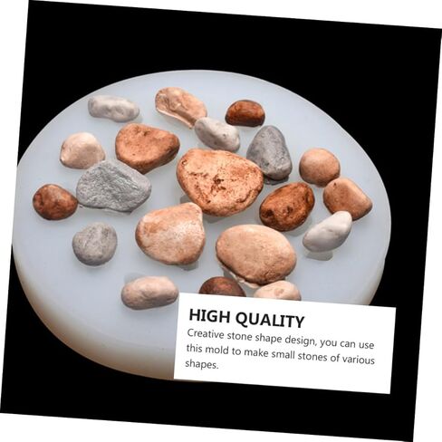20 Cavity Silicone Mold for Making Artistic Stones - Rocks - Pebbles - Non-Stick DIY Craft Mold for Mini Chocolate and Crystal Epoxy - Ideal for Jewelry Pendant and Agate Epoxy, White in Kuwait