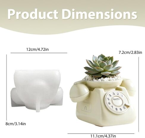 Landline Flower Pot Resin Molds, Telephone Pen Holder Storage Box Vessel Mold Epoxy Resin Plaster Silicone Concrete Clay for Potted Plant Ornaments Trinket Container, Perfect for DIY Crafts Home Decor in Saudi Arabia
