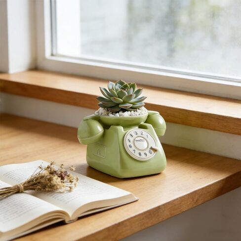 Landline Flower Pot Resin Molds, Telephone Pen Holder Storage Box Vessel Mold Epoxy Resin Plaster Silicone Concrete Clay for Potted Plant Ornaments Trinket Container, Perfect for DIY Crafts Home Decor in Saudi Arabia