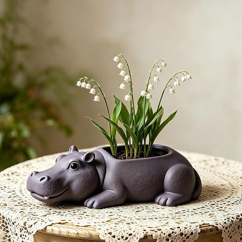 Hippopotamus Flower Pot Silicone Resin Mold, Hippo Animal Epoxy Resin Casting Planter Pot Mold, Candle Holder, Jewelry Container Vessels Pen Holder, Concrete Cement Clay Plaster Molds for Home Decor in Saudi Arabia