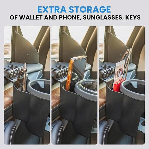 Car Door Cup Holder – Universal Window Cup-Holder with Phone Storage, Felt Protection Pad, No Rattle Fit for Large and Small Cups, Fits Any Car or Truck &18-2023 Tesla Model 3 Y Cup Holder in Saudi Arabia