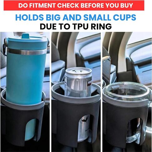Car Door Cup Holder – Universal Window Cup-Holder with Phone Storage, Felt Protection Pad, No Rattle Fit for Large and Small Cups, Fits Any Car or Truck &18-2023 Tesla Model 3 Y Cup Holder in Saudi Arabia