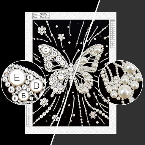 WSLWXSHM Pearl Diamond Painting Kits for Adults Butterfly, 5D Special Shape Diamond Art Kits for Beginners, Crystal Rhinestones Diamond Painting for Home Wall Decoration Gift 12×16inch/30×40cm, Animal in Kuwait