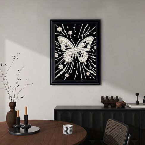 WSLWXSHM Pearl Diamond Painting Kits for Adults Butterfly, 5D Special Shape Diamond Art Kits for Beginners, Crystal Rhinestones Diamond Painting for Home Wall Decoration Gift 12×16inch/30×40cm, Animal in Kuwait