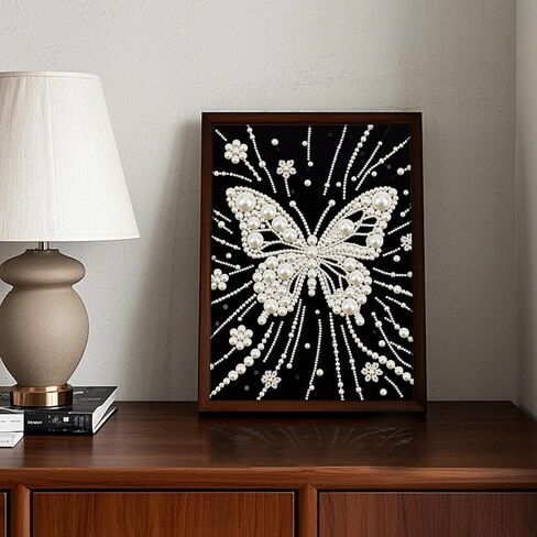 WSLWXSHM Pearl Diamond Painting Kits for Adults Butterfly, 5D Special Shape Diamond Art Kits for Beginners, Crystal Rhinestones Diamond Painting for Home Wall Decoration Gift 12×16inch/30×40cm, Animal in Kuwait