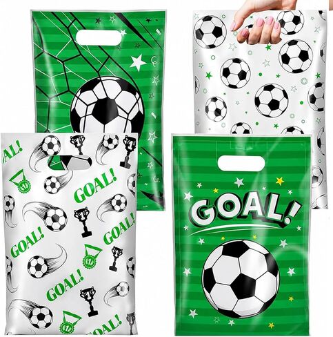 Rexinc 50Pcs Soccer Goodie Bags, Durable Soccer Snack Bags, Soccer Party Favor Bags, Soccer Gift Bags for Kids Teens Team Events Sports Theme Decorations in Saudi Arabia