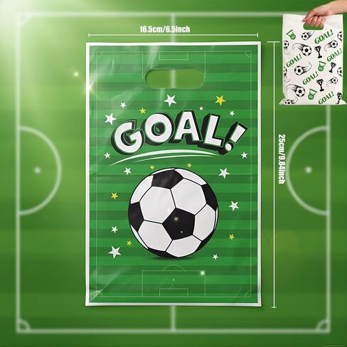 Rexinc 50Pcs Soccer Goodie Bags, Durable Soccer Snack Bags, Soccer Party Favor Bags, Soccer Gift Bags for Kids Teens Team Events Sports Theme Decorations in Saudi Arabia
