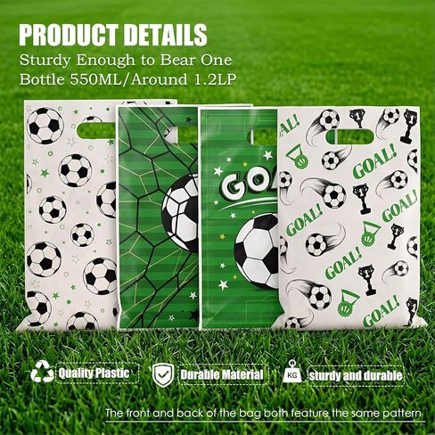 Rexinc 50Pcs Soccer Goodie Bags, Durable Soccer Snack Bags, Soccer Party Favor Bags, Soccer Gift Bags for Kids Teens Team Events Sports Theme Decorations in Saudi Arabia