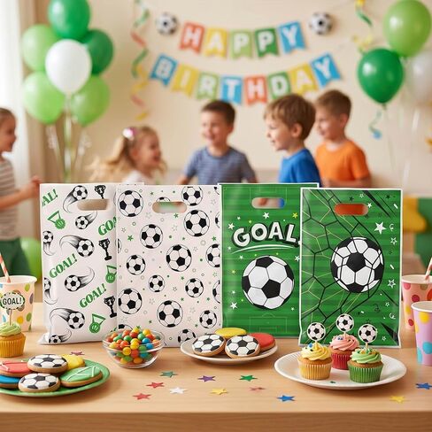 Rexinc 50Pcs Soccer Goodie Bags, Durable Soccer Snack Bags, Soccer Party Favor Bags, Soccer Gift Bags for Kids Teens Team Events Sports Theme Decorations in Saudi Arabia
