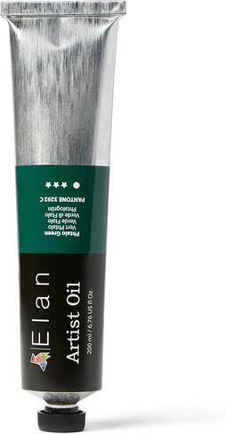 Elan Phthalo Green Oil Paint Tube 6.76 fl oz, Vivid Phtalo Tone for Artists, Non-Toxic Green Oil Paint for Canvas in Kuwait