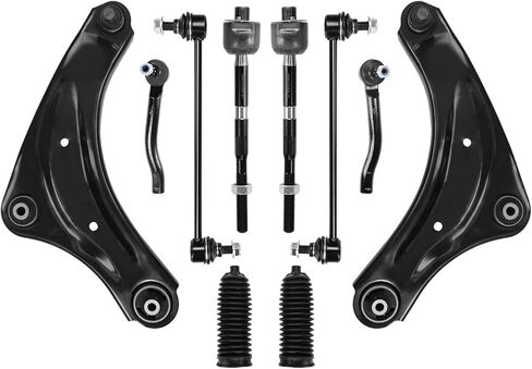 10Pcs Suspension Kit Front Lower Control Arm Sway Bar Tie Rod End Link Rack Pinion Boot with Ball Joint Assembly Replacement for Nissan Juke 2011-2017 Nissan LEAF 2011 2012 in Kuwait