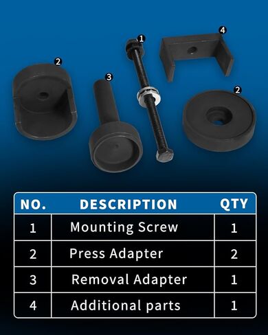 Sub Frame Bushing Installer and Removal Tool Kit Rubber Mount Press Tool Set for Toyota Corolla Altis 48725-12560, 12630, 02360 With bushing accessories installed after 2013 with instruction manual in Kuwait