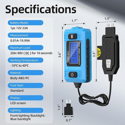 Joinfworld Car Fuse Tester Automotive Circuit Fault Probe Tester 20A 48V with Led Display & Front Lighting Car Relay Fuse Checker for Current Circuit Testing in Kuwait