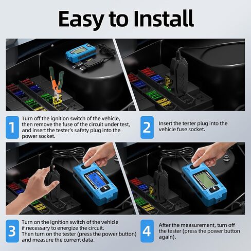 Joinfworld Car Fuse Tester Automotive Circuit Fault Probe Tester 20A 48V with Led Display & Front Lighting Car Relay Fuse Checker for Current Circuit Testing in Kuwait