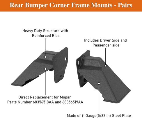 Hooke Road Rear Bumper Frame Mounts Compatible with 2020 2021 2022 2023 2024 2025 2026 Jeep Gladiator JT, Rear Bumper Mounting Blocks A Pair in Kuwait