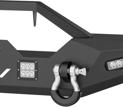 for Wrangler JK Front Bumper Compatible with 2007 2008 2009 2010 2011 2012 2013 2014 2015 2016 2017 2018 Jeep Wrangler JK JKU Unlimited w/LED Lights, Winch Plate, Light Bar Bracket & D-rings in Kuwait