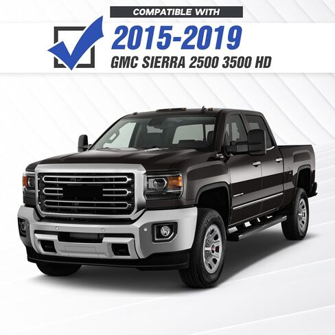 Pickup Truck Front Bumper Compatible with 2015-2019 GMC Sierra 2500 3500 HD Off-Road Pickup Truck Bumper with Winch Plate, Sensor Holes, 5 x LED Lights, License Plate Bracket & D-rings, Black in Kuwait
