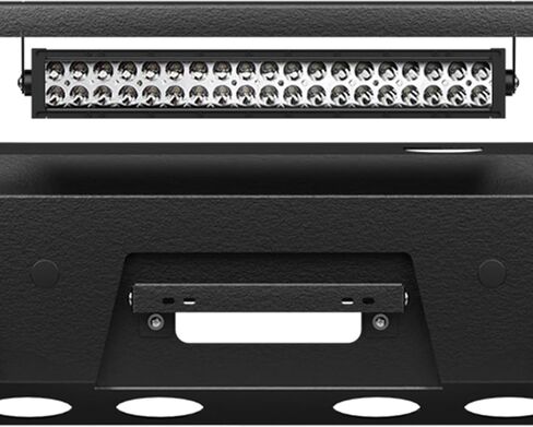 Pickup Truck Front Bumper Compatible with 2015-2019 GMC Sierra 2500 3500 HD Off-Road Pickup Truck Bumper with Winch Plate, Sensor Holes, 5 x LED Lights, License Plate Bracket & D-rings, Black in Kuwait