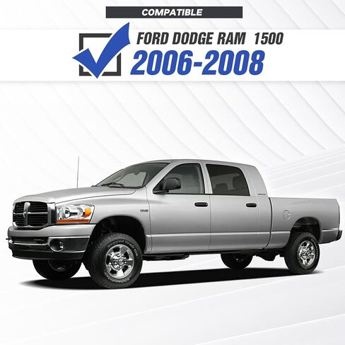 YZONA لمصدات Ram 1500 الأمامية والخلفية متوافقة مع 2006 2007 2008 Dodge Ram 1500 مع لوحة ونش، مصابيح LED، فتحات مستشعر، إطار لوحة الترخيص، أضواء لوحة الترخيص، درع قابل للطلاء، حلقات على شكل حرف D in Kuwait