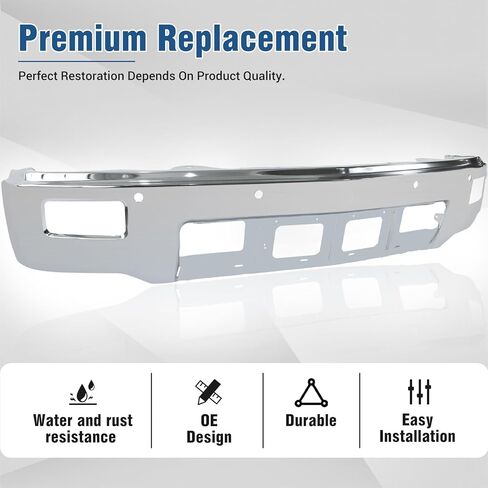 Front Bumper compatible with 2014 2015 Chevy Silverado 1500 w/Fog & Park, Chrome in Saudi Arabia