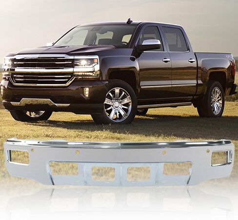 Front Bumper compatible with 2014 2015 Chevy Silverado 1500 w/Fog & Park, Chrome in Saudi Arabia