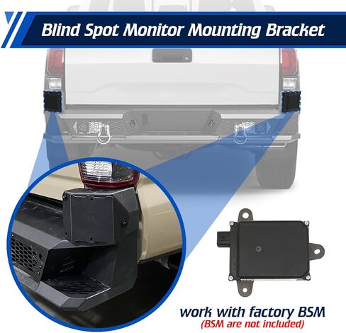 WOLFSTORM Rear Bumper Compatible With 2016 2017 2018 2019 2020 2021 2022 2023 3rd Gen Toyota Tacoma Pickup Bumper with LED Lights D-Rings Textured Black Work with Factory Blind Spot Module Sensor in Saudi Arabia