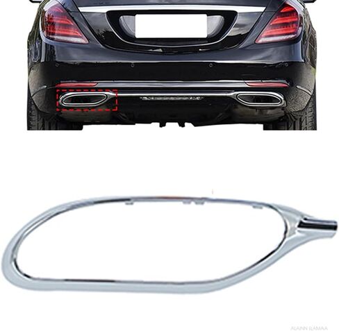 Rear Bumper Exhaust Molding Trim Fit for Mercedes Benz S Class S350 S400 S450 S500 S560 W222 2018-2020 (Left) in Saudi Arabia
