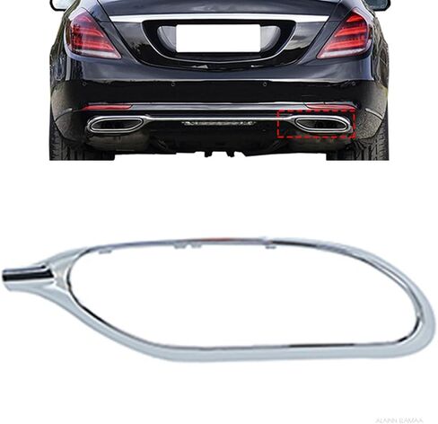 Rear Bumper Exhaust Molding Trim Fit for Mercedes Benz S Class S350 S400 S450 S500 S560 W222 2018-2020 (Left) in Saudi Arabia