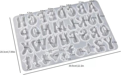 Alphabet Resin Mold Reversed Alphabet Silicone Molds with Holes for Epoxy Letter Molds for Resin DIY Keychain Jewelry Pendant in Saudi Arabia