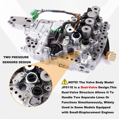 JF011E RE0F10A F1CJA CVT Transmission Valve Body(TWO PRESSURE SENSORS) with Stepper Motor Solenoid Kit Harness Compatible with 2007-2012 Dodge/2007-2010 Jeep/2007-2016 Mistubishi/2002-2015 Nissan in Saudi Arabia