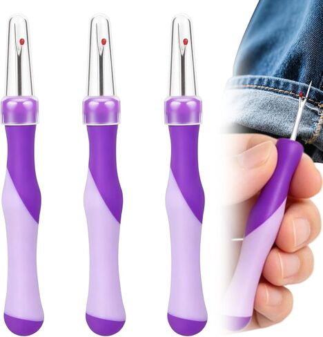 3 Pack Seam Ripper – Ergonomic Non-Slip Stitch Ripper Sewing Tool, Professional Thread Remover for Fabric, Hems, Buttons, Seams & Labels – Essential Sewing Accessories for Beginners & Experts in Saudi Arabia