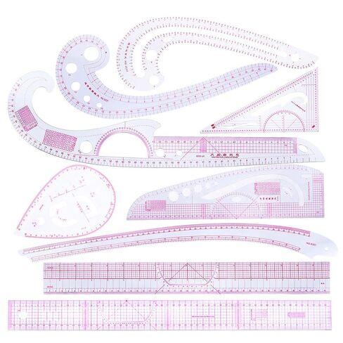 9Pcs French Curve Ruler Set Muti Function Measure Dressmaking Sewing Drawing Template Tool DIY Craft in Saudi Arabia