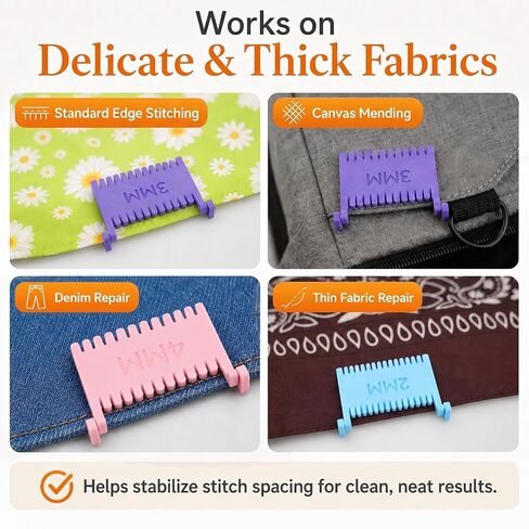 Plman 6 PCS Clip On Sewing Ruler, Edge Stitch Lock and Sewing Gauge, 2mm 3mm 4mm 5mm Stitching Guide Tool for Quilting Embroidery Fabric Craft Projects in Saudi Arabia