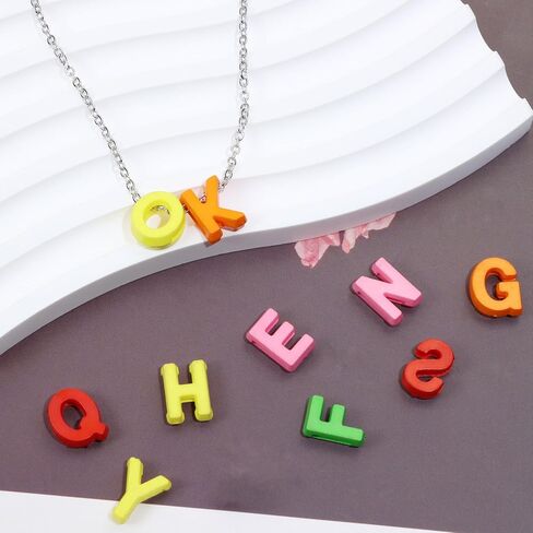 Tupalizy 9x12mm الأبجدية حرف الخرز الملونة A-Z حرف سحر الشريحة قلادة للأساور صنع المجوهرات القلائد سلاسل المفاتيح النظارات الشمسية الأحذية الأربطة غير المرغوب فيه حالة الحرف اليدوية، وحروف وألوان عشوائية، 300 قطعة in Kuwait