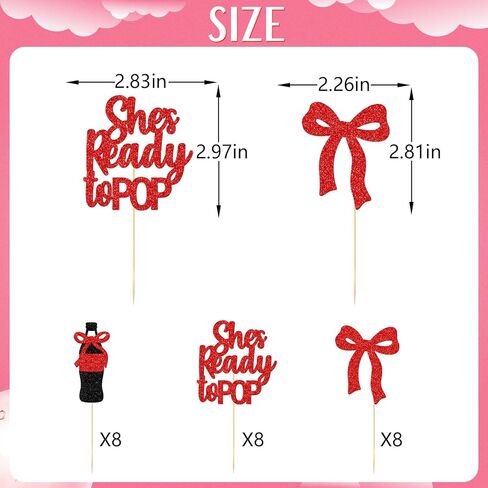 أغطية الكب كيك من She's Ready to Pop - ديكورات استحمام الطفل للفتيات - 24 قطعة من مستلزمات الحفلات الجاهزة للبوب - ديكور حفلات محايد للجنسين من صودا بيبي - تم تجميعها مسبقًا in Kuwait