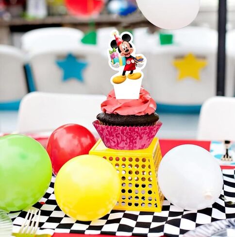 25Pcs Mickey Clubhouse Cake Decorations with 24pcs Cupcake Toppers 1pcs Cake Topper for Mickey Clubhouse Themed Birthday Party Supplies in Saudi Arabia