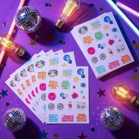 Crtiin 50 Pcs Vbs 2026 Stickers Decoration Jesus is The Light Sticker for Kids Bulk Christian Bible Craft for Bulletin Board Wall Classroom Party Sunday School Supplies 6 x 8 Inch in Kuwait