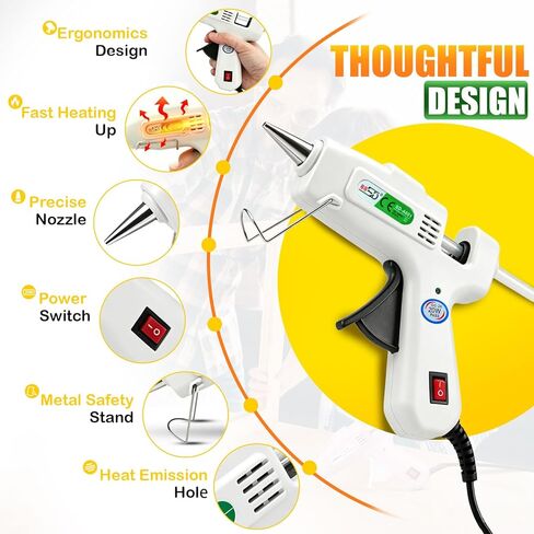 Hot Glue Gun Kit with 30 PCS Glue Sticks – 20W Fast Preheating in Mins, Anti-Drip Nozzle, Mini Glue Melt Gun Set for Crafts DIY Arts, School Projects and Home Repairs (White) in Kuwait