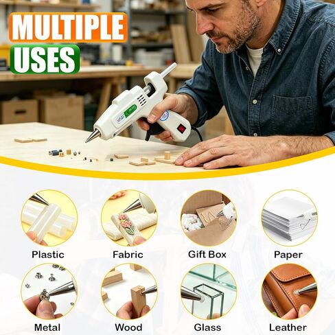 Hot Glue Gun Kit with 30 PCS Glue Sticks – 20W Fast Preheating in Mins, Anti-Drip Nozzle, Mini Glue Melt Gun Set for Crafts DIY Arts, School Projects and Home Repairs (White) in Kuwait