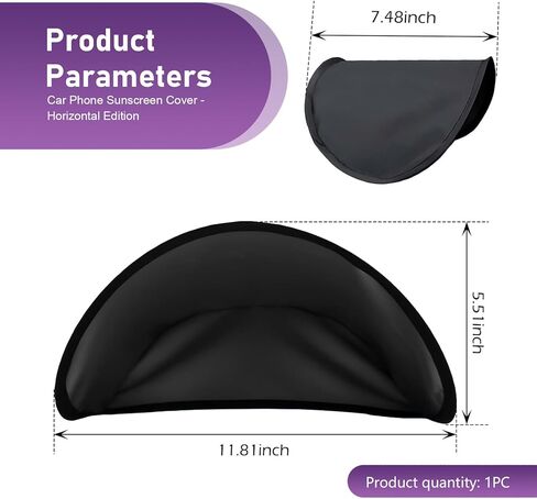 Car Phone Sun Shade, Anti-glare Cell Phone Sunshade, Foldable Heat Protection Smartphone Sun Shade, Universal for Cars、SUV、MPV、RV、Trucks (Black) in Saudi Arabia