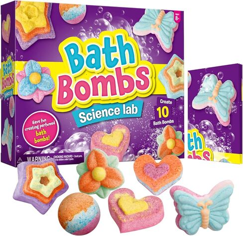 Bath Bombs Science Lab - Create 10 Baths Bombs, Bath Toys for Kids - Great Gifts for Girls Age 8-12, Crafts Kit for Girls, Spa Kit for Girl in Saudi Arabia