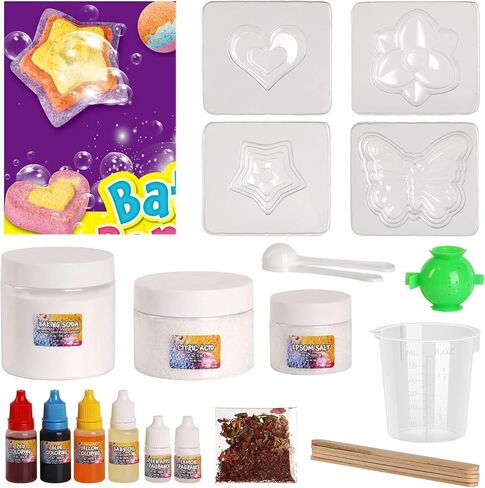 Bath Bombs Science Lab - Create 10 Baths Bombs, Bath Toys for Kids - Great Gifts for Girls Age 8-12, Crafts Kit for Girls, Spa Kit for Girl in Saudi Arabia