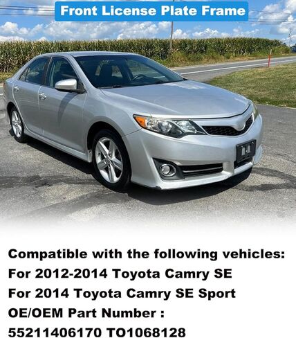 FASTCHE Front Bumper License Tag Plate Frame Bracket Holder Compatible with 2012 2013 2014 Toyota Camry SE & 2014 Toyota Camry SE Sport License Plate Bracket Replace # 5211406170 TO1068128 in Kuwait
