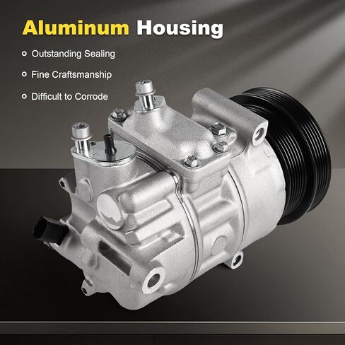 Air Conditioning AC Compressor with Clutch For Volkswagen Jetta 2005-2014, Golf Beetle Cabrio R32 Rabbit & Audi TT RS Quattro, Passat 2012-2014, 1K0820808C in Saudi Arabia