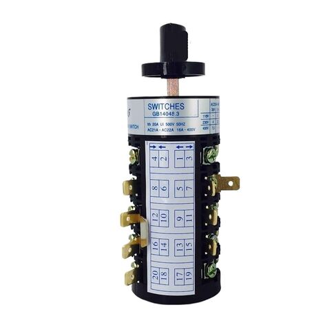 HZ5B-20/5 20A Five Poles Three Positions Universal Changeover Rotary Cam Switch Electric Control Motor Silver Contact 1Pcs in Saudi Arabia