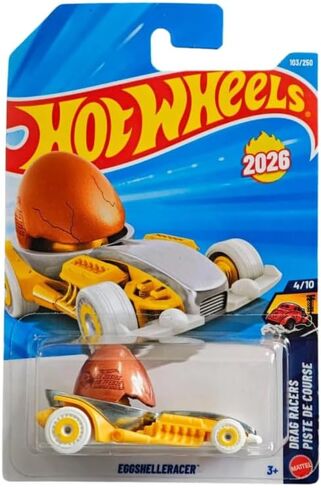 Hot Wheels Eggshelleracer [Yellow] Drag Racers 4/10, 103/250 - New for 2026! 1:64 Scale Diecast Toy Vehicle in Saudi Arabia