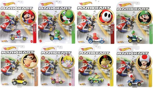 Hot Wheels Mario Kart Die-Cast Character Cars Collection, 8-Pack Bundle, Nintendo Gaming Collectibles GBG25-957N in Kuwait