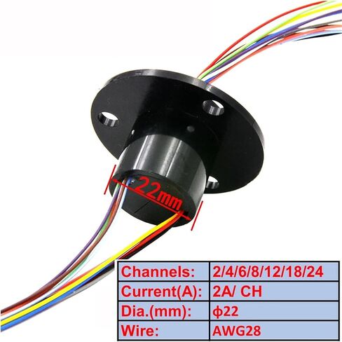 Electric Slip Ring 22mm 2/4/6/8/12/18/24 Channel 2A Slip Ring Rotary Joint(8 Channels 2A (22mm)) in Saudi Arabia