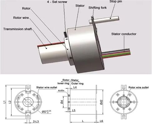 1pcs Gold seller Ingiant through hole Ethernet slip ring hole diameter 65mm with 2 Ethernet signals in Saudi Arabia