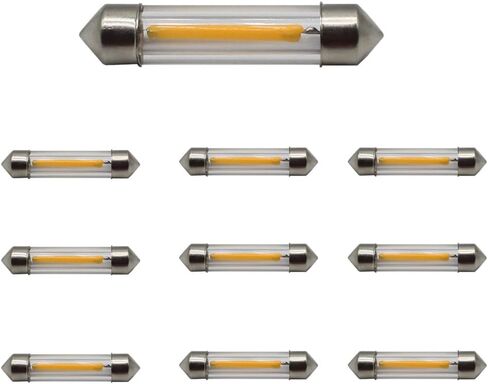 10 Pieces T11 SV8.5 C5W 27mm 31mm 36mm 39mm 41mm LED Festoon Car Lights 12V Filament COB for Car Interior Lighting DE3021 DE3022 (White, 36mm/14.17in) in Saudi Arabia